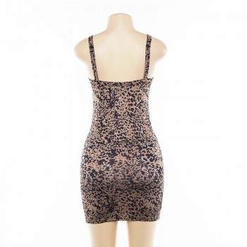 Leopard Dress Bodycon Mini Dress Women Ladies Sexy OL Summer Sundress Party Night 